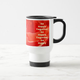 Tasse de café si heureux ensemble ! Rose rouge