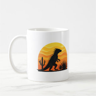 Tasse de café silhouette de Chupacabra au coucher