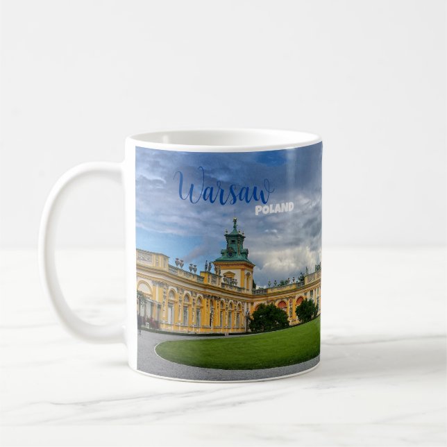 Tasse de café souvenir de voyage Varsovie Pologne  (Gauche)