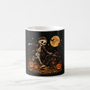 Tasse de café squelette d'Halloween vintage et cha