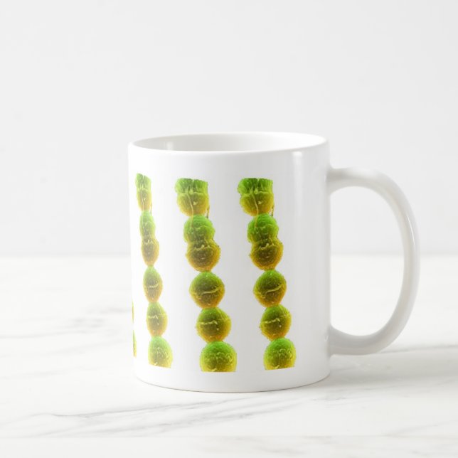 Tasse de café - streptocoque (vert sur le blanc) (Droite)