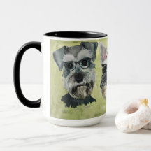 Tasse de café super en verre de Schnauzer