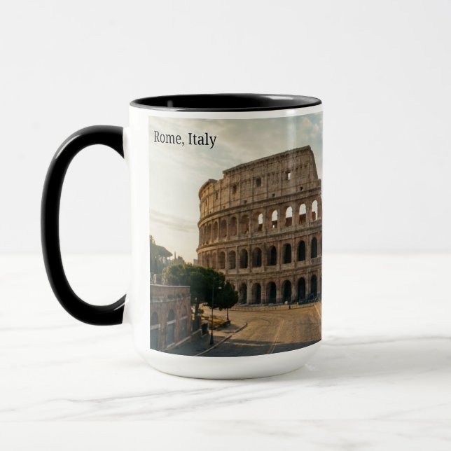 Tasse de café sur le paysage du coucher de soleil  (Gauche)