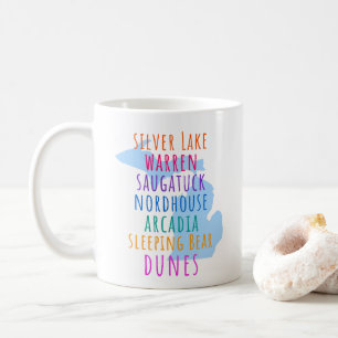 Tasse de café sur l'état de la Mitten des dunes de
