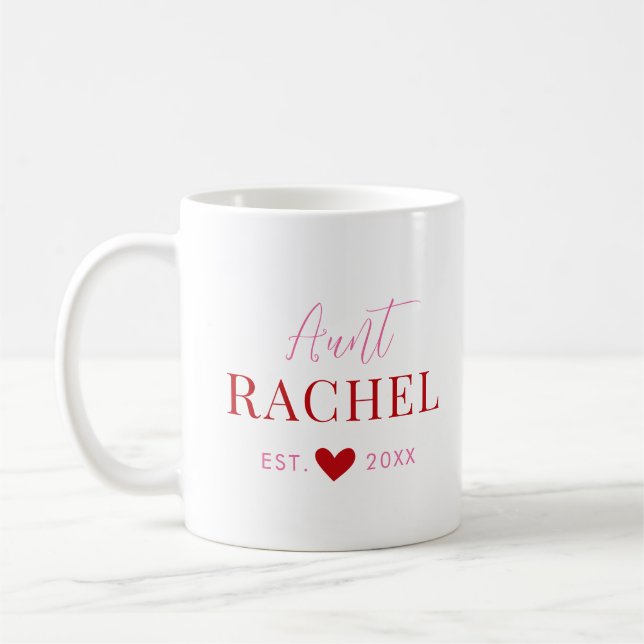 Tasse de café Tante Monogramme personnalisé (Gauche)