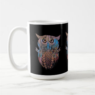 Tasse de café thé de hibou fantaisiste coloré