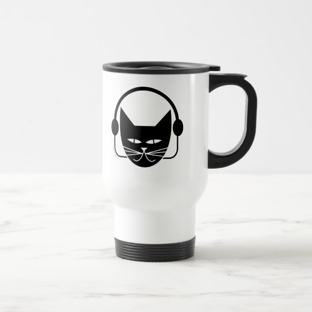 Tasse de café thermique de FM de chat noir (Droite)