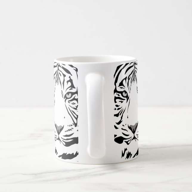 tasse de café tigre blanche (Poignée)
