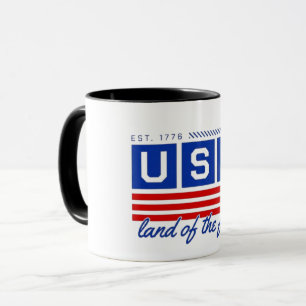 Tasse de café touristique au drapeau américain cla