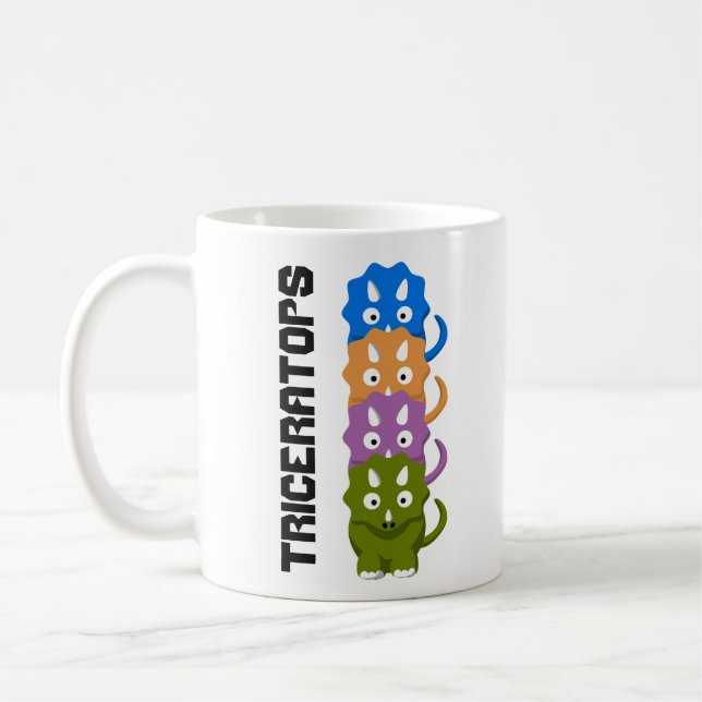 Tasse de café Triceratops Crétacé Dessin Animé (Gauche)