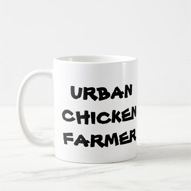 Tasse de café urbaine d'agriculteur de poulet (Gauche)