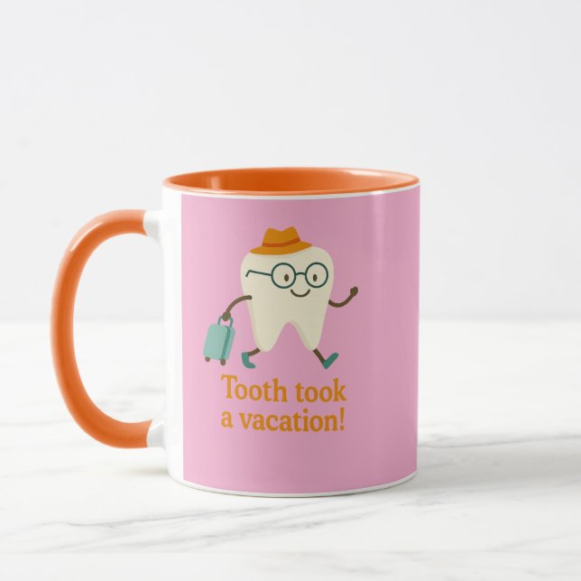 Tasse de café Vacances de Dent | Dent drôle   (Gauche)