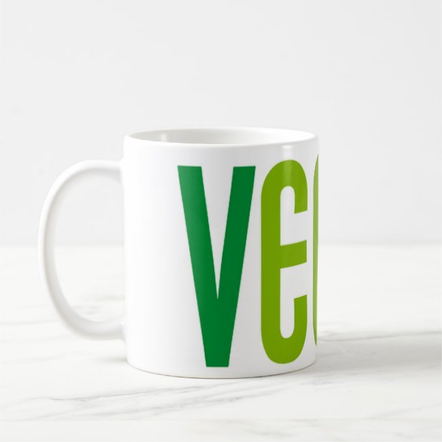 Tasse de café végétalienne verte (Gauche)