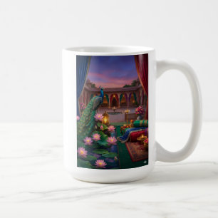 Tasse de café verte Diwali Deepavali Paon