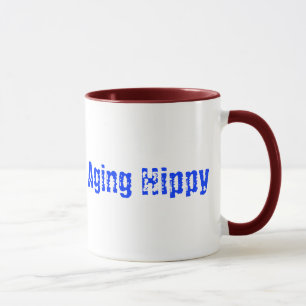 Tasse de café vieillissante de hippie de