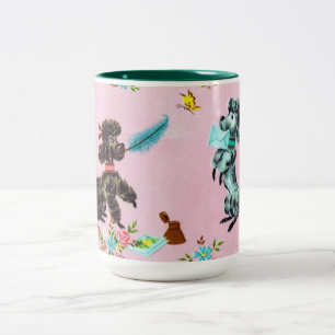 Tasse de café vintage de caniche