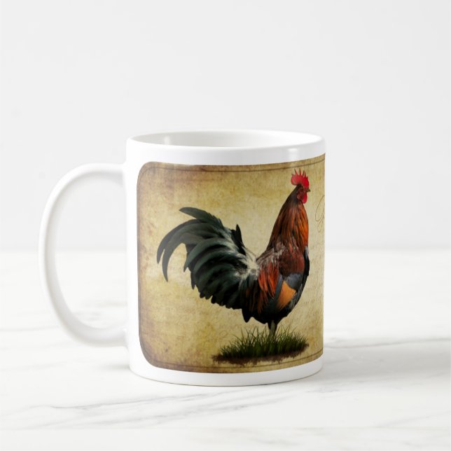 Tasse de café vintage de coq (Gauche)