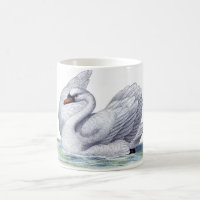 Tasse de café vintage de cygne