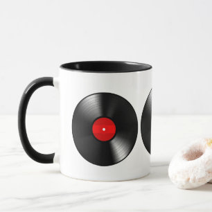 Tasse de café vintage de disque vinyle