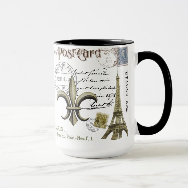 Tasse de café vintage de Tour Eiffel (Droite)