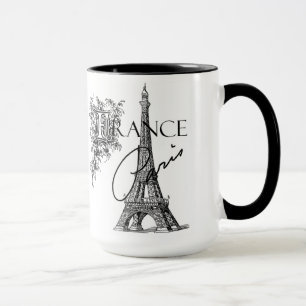 Tasse de café vintage de Tour Eiffel de Paris