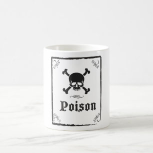 Tasse de café vintage d'étiquette de poison