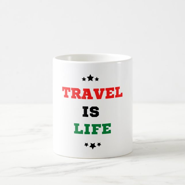 Tasse de café Voyage est la vie (Centre)