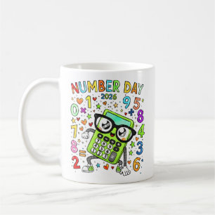 Tasse de calculatrice de mathématiques vert mignon