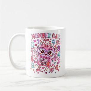 Tasse de calculatrice de maths rose mignonne Jour