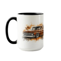 Tasse de camion rod Street Vintage aquarelle