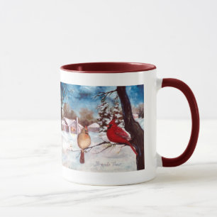 Tasse de cardinal de sérénité d'hivers
