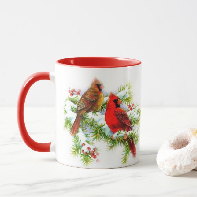 Tasse de cardinaux de Noël (Avec donut)