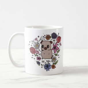 Tasse de carlin de fleur