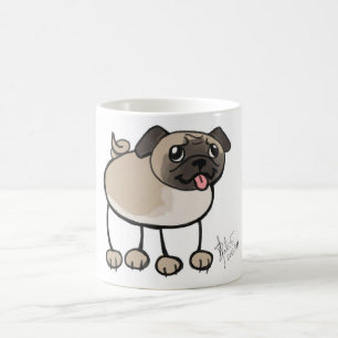 Tasse de carlin de griffonnage