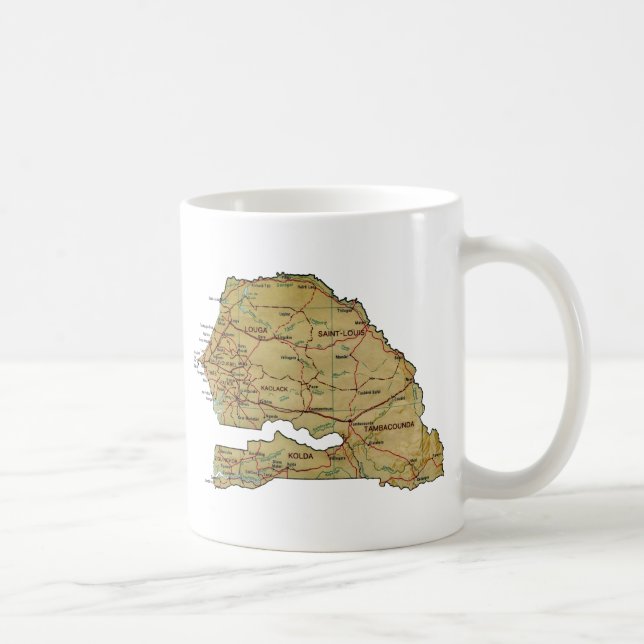 Tasse de carte de ~ de drapeau du Sénégal (Droite)