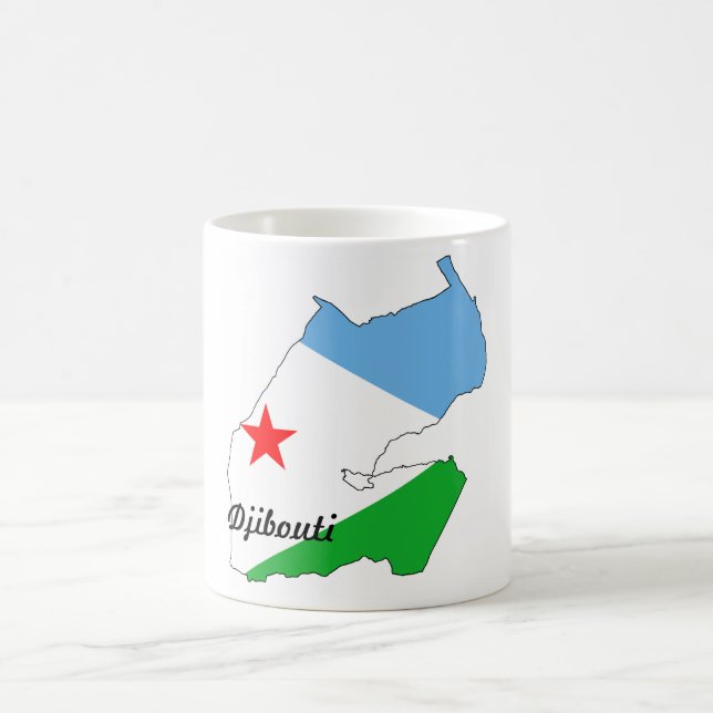 Tasse de carte de drapeau de Djibouti (Centre)