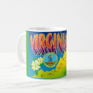 Tasse de carte de Virginie vibrante colorée
