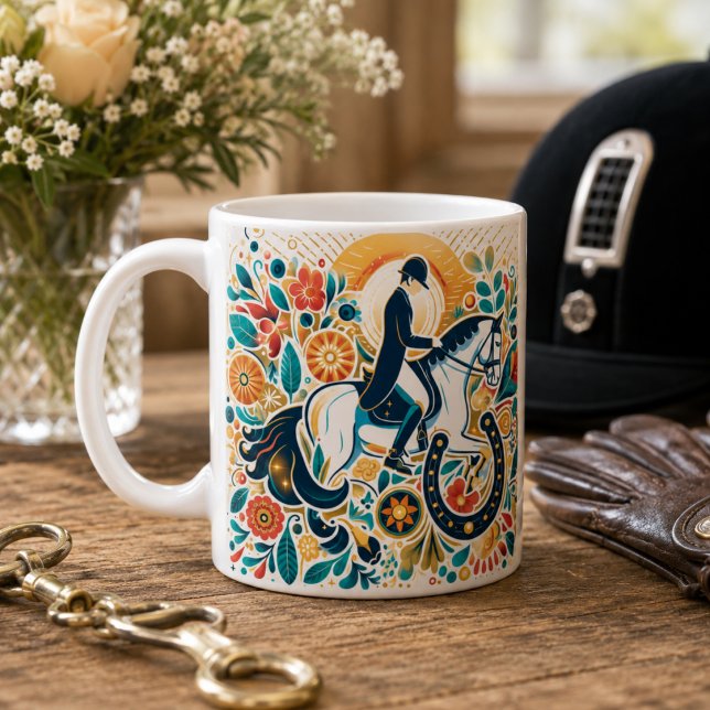 Tasse de cavalier de dressage Cheval (Dressage Riding Rider Horse Mug)