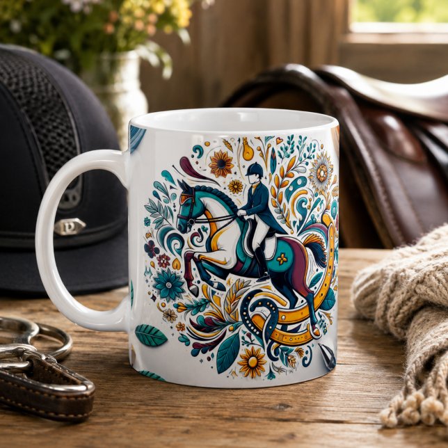 Tasse de cavalier de dressage Cheval (Dressage Riding Rider Horse Mug)