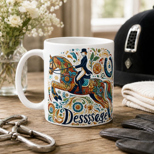 Tasse de cavalier de dressage Cheval (Dressage Riding Rider Horse Mug)