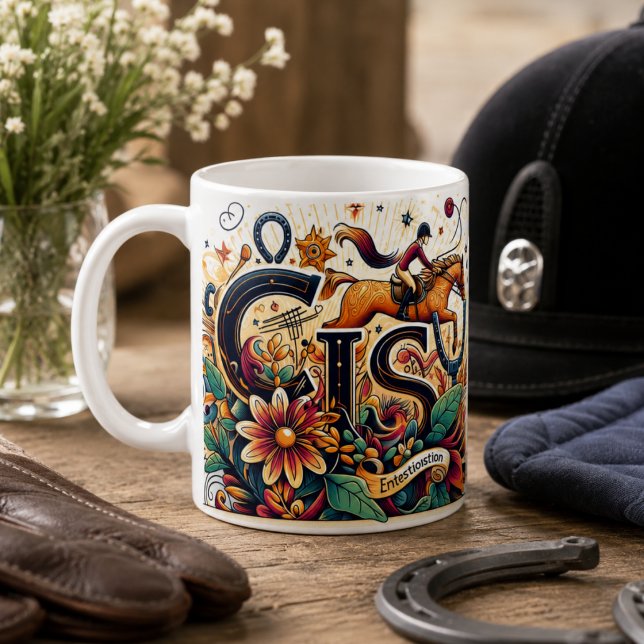 Tasse de cavalier de dressage Cheval (Dressage Riding Rider Horse Mug)