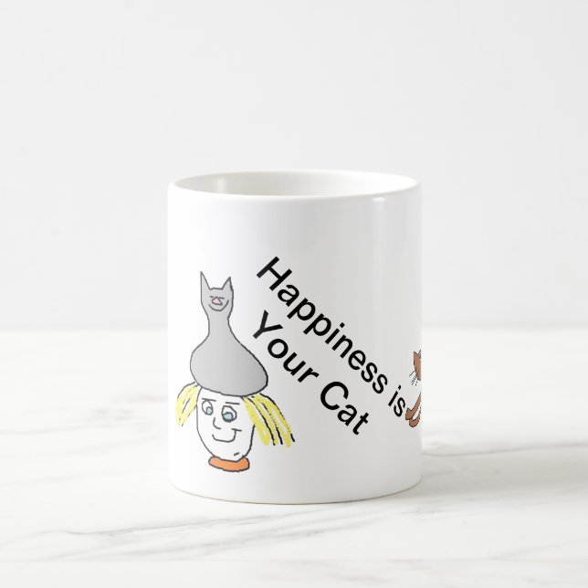 Tasse de chat de bonheur (Centre)