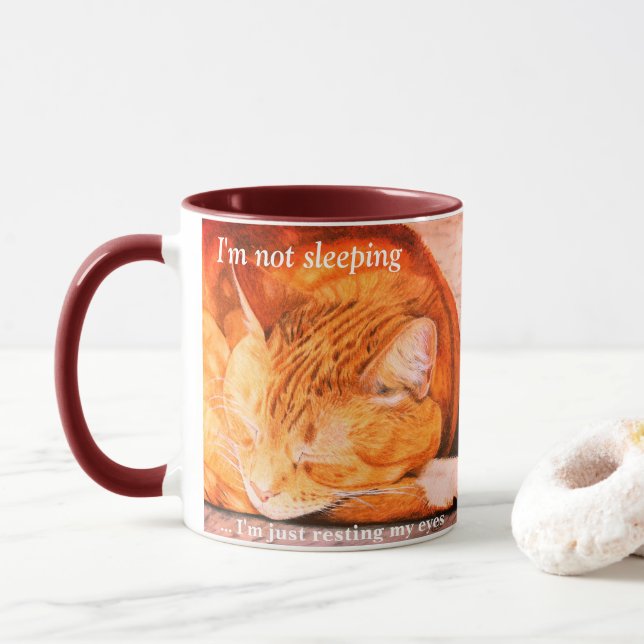 Tasse de chat de gingembre personnalisée par (Avec donut)