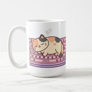 Tasse de chat de joueur de clavier Kawaii