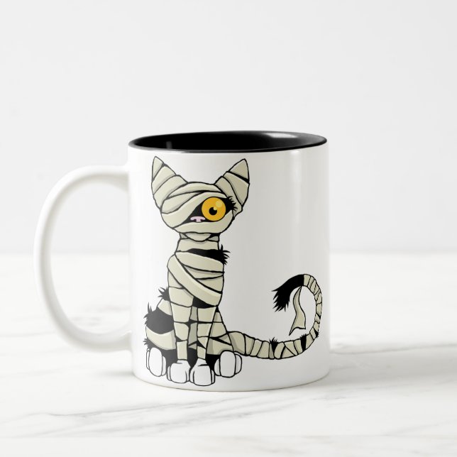 Tasse de chat de maman de Halloween (Gauche)