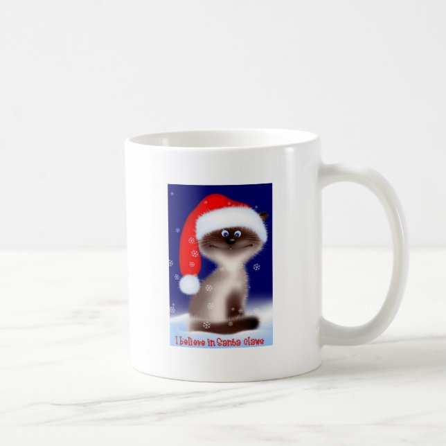 Tasse de chat de Noël de griffes de Père Noël (Droite)