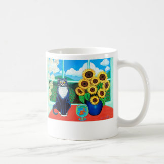 Tasse de chat de tournesol