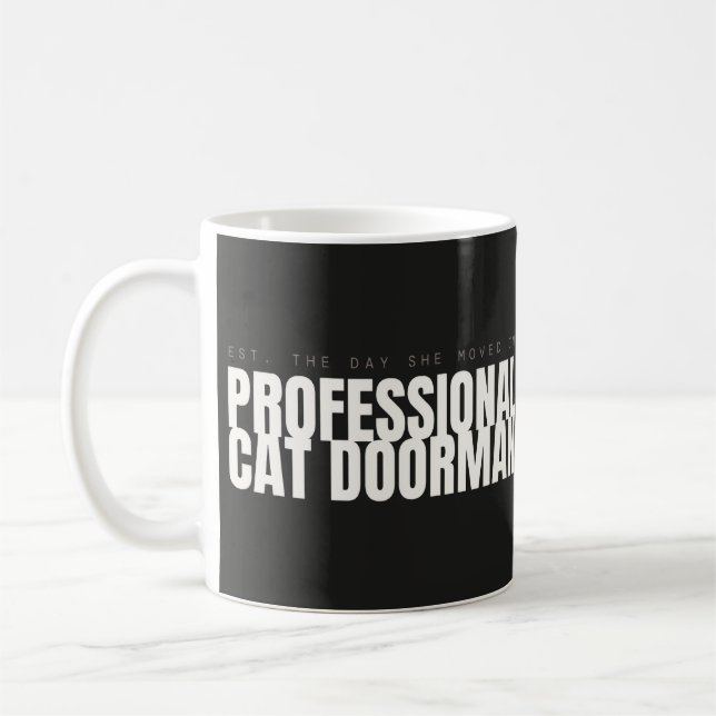 Tasse de chat drôle de concierge de chat professio (Gauche)