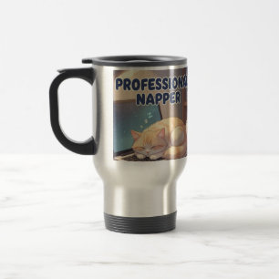 Tasse de chat drôle de dormeur professionnel Mat
