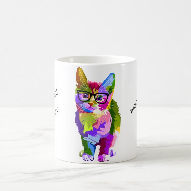 Tasse de chat hipster multicolore (Centre)
